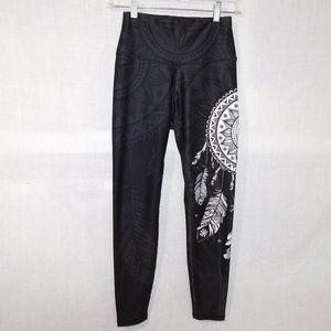 NoMiNou Dream Catcher Yoga Activewear Black White Hi Rise Leggings Womens XXS